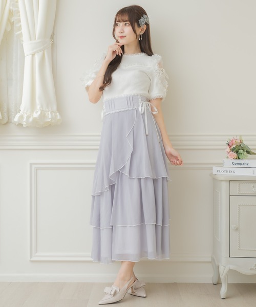 couture BY ROJITA（クチュールバイロジータ）の「肩透かしラッフルトップス（Tシャツ/カットソー・レディース・ホワイト/ブラック/マルチ・FREE）」の12枚目の写真