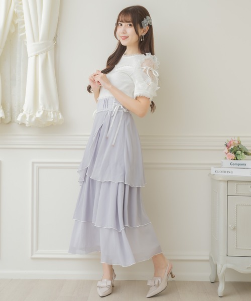 couture BY ROJITA（クチュールバイロジータ）の「肩透かしラッフルトップス（Tシャツ/カットソー・レディース・ホワイト/ブラック/マルチ・FREE）」の10枚目の写真