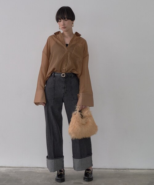 GALLEST(ギャレスト)の「【LE VERNIS】ポワールフラッフィーファーバッグ(ハンドバッグ・レディース・チャコールグレー/ベージュ・00)」の4枚目の写真