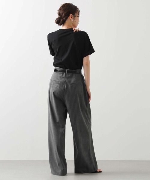Gready Brilliant(グレディブリリアン)の「ストライプタックワイドパンツ(その他パンツ・レディース・グレー/ブラック・38)」の6枚目の写真