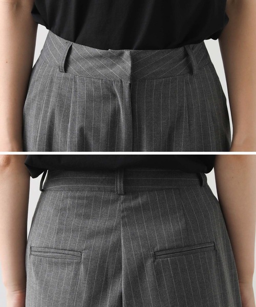 Gready Brilliant(グレディブリリアン)の「ストライプタックワイドパンツ(その他パンツ・レディース・グレー/ブラック・38)」の10枚目の写真