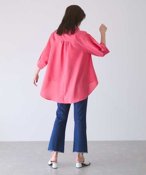 Jayro(ジャイロ)の「パフスリーブスキッパーシャツ(シャツ/ブラウス・レディース・ネイビー/ホワイト系その他/グリーン/ピンク/グレー・M)」の17枚目の写真
