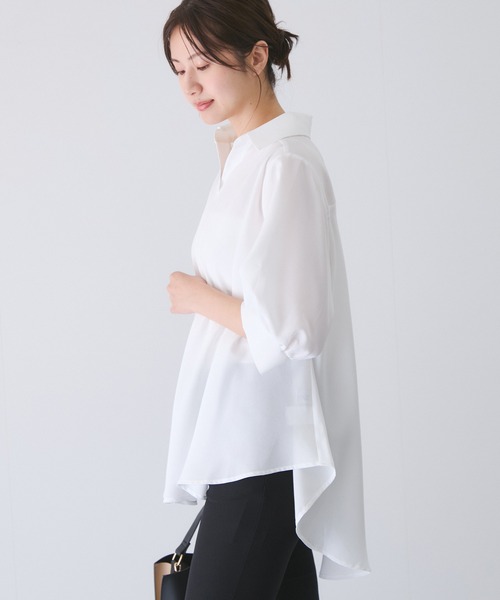 Jayro(ジャイロ)の「パフスリーブスキッパーシャツ(シャツ/ブラウス・レディース・ネイビー/ホワイト系その他/グリーン/ピンク/グレー・M)」の19枚目の写真