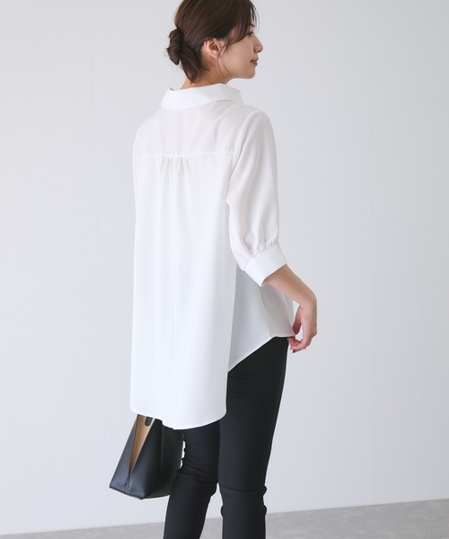 Jayro(ジャイロ)の「パフスリーブスキッパーシャツ(シャツ/ブラウス・レディース・ネイビー/ホワイト系その他/グリーン/ピンク/グレー・M)」の20枚目の写真