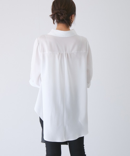 Jayro(ジャイロ)の「パフスリーブスキッパーシャツ(シャツ/ブラウス・レディース・ネイビー/ホワイト系その他/グリーン/ピンク/グレー・M)」の21枚目の写真