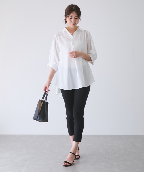 Jayro(ジャイロ)の「パフスリーブスキッパーシャツ(シャツ/ブラウス・レディース・ネイビー/ホワイト系その他/グリーン/ピンク/グレー・M)」の22枚目の写真
