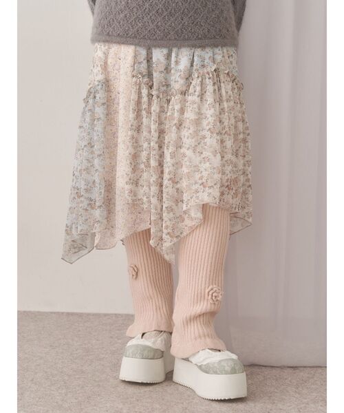 merry jenny（メリージェニー）の「floralイレギュラーヘムミディスカート（スカート・レディース・ブラック/アイボリー・FREE）」の16枚目の写真