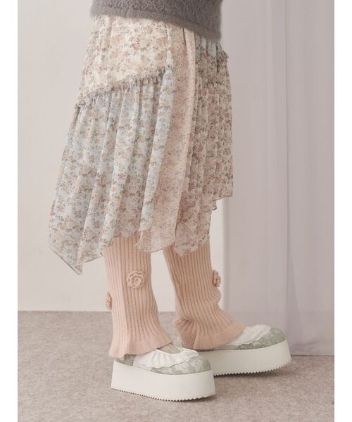 merry jenny（メリージェニー）の「floralイレギュラーヘムミディスカート（スカート・レディース・ブラック/アイボリー・FREE）」の17枚目の写真