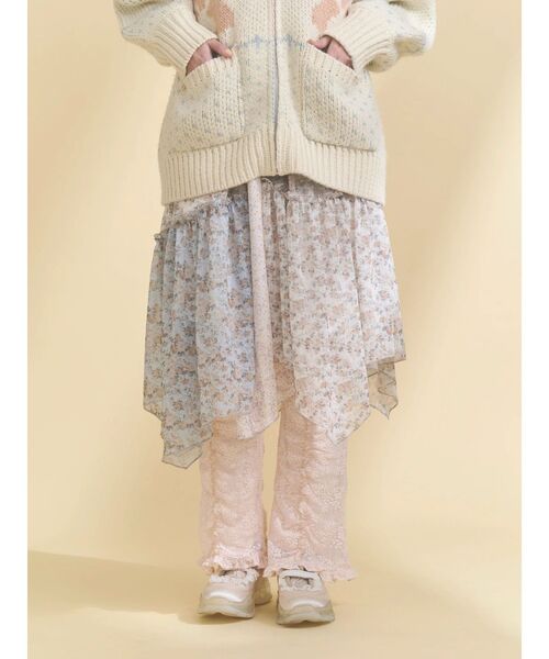 merry jenny flowerイレギュラーヘムミディアムスカート merry jenny スカート floralイレギュラーヘムミディスカート