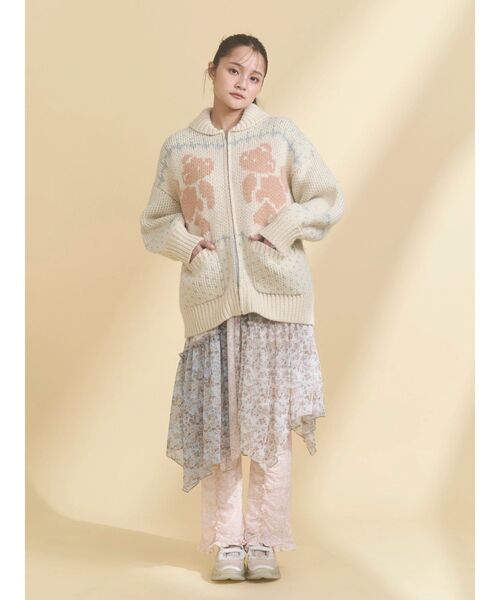 floralイレギュラーヘムミディスカート（スカート）｜merry jenny