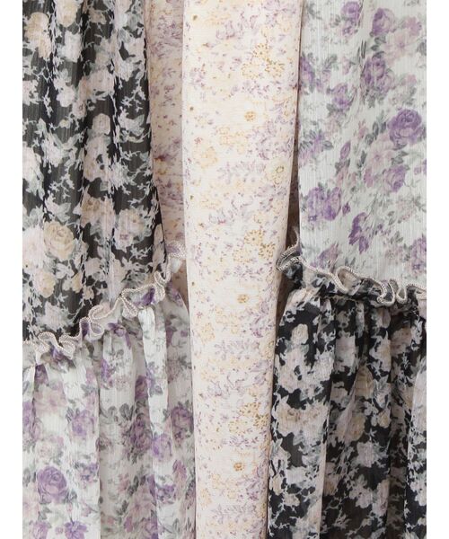 merry jenny（メリージェニー）の「floralイレギュラーヘムミディスカート（スカート・レディース・ブラック/アイボリー・FREE）」の3枚目の写真