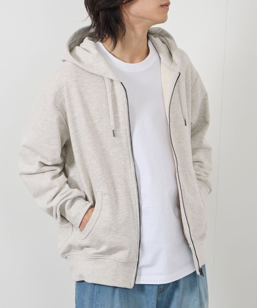 NAVY（ネイビー）の「【NAVY/ネイビー】 裏毛ZIPフーディー　ユニセックス（パーカー・メンズ・ネイビー/スミクロ/ブラウン/ブルー/杢グレー/グレー・M/XL/S/L）」の3枚目の写真