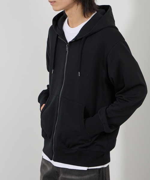 NAVY（ネイビー）の「NAVY 裏毛ZIPフーディー　ユニセックス（パーカー・メンズ・ネイビー/スミクロ/ブラウン/ブルー/杢グレー・M/XL/S/L）」の2枚目の写真