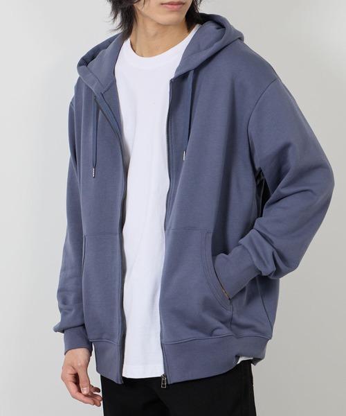 NAVY（ネイビー）の「NAVY 裏毛ZIPフーディー　ユニセックス（パーカー・メンズ・ネイビー/スミクロ/ブラウン/ブルー/杢グレー・M/XL/S/L）」の5枚目の写真