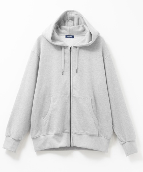 NAVY（ネイビー）の「NAVY 裏毛ZIPフーディー　ユニセックス（パーカー・メンズ・ネイビー/スミクロ/ブラウン/ブルー/杢グレー・M/XL/S/L）」の13枚目の写真