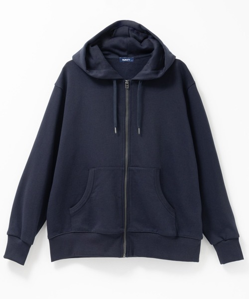 NAVY（ネイビー）の「NAVY 裏毛ZIPフーディー　ユニセックス（パーカー・メンズ・ネイビー/スミクロ/ブラウン/ブルー/杢グレー・M/XL/S/L）」の17枚目の写真