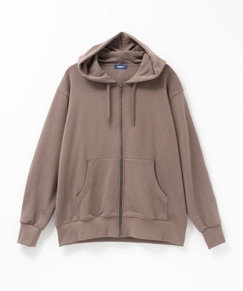 NAVY（ネイビー）の「NAVY 裏毛ZIPフーディー　ユニセックス（パーカー・メンズ・ネイビー/スミクロ/ブラウン/ブルー/杢グレー・M/XL/S/L）」の15枚目の写真