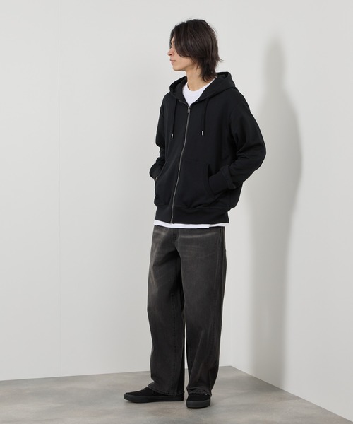 NAVY（ネイビー）の「NAVY 裏毛ZIPフーディー　ユニセックス（パーカー・メンズ・ネイビー/スミクロ/ブラウン/ブルー/杢グレー・M/XL/S/L）」の18枚目の写真