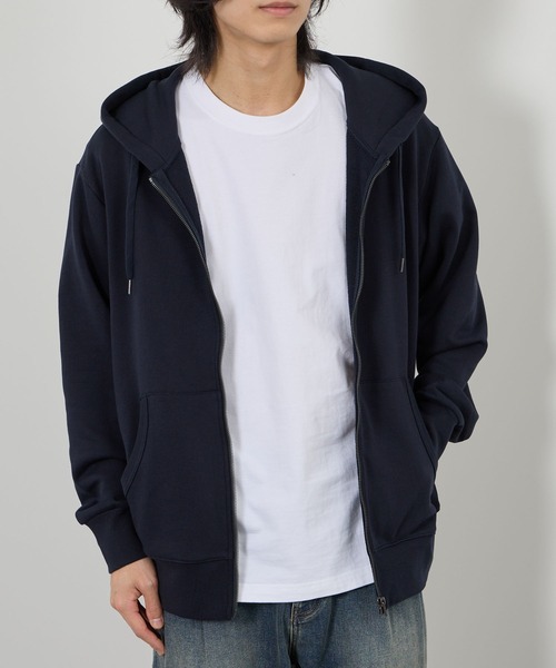 NAVY（ネイビー）の「NAVY 裏毛ZIPフーディー　ユニセックス（パーカー・メンズ・ネイビー/スミクロ/ブラウン/ブルー/杢グレー・M/XL/S/L）」の21枚目の写真