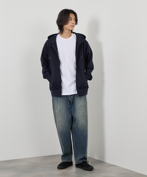 NAVY（ネイビー）の「NAVY 裏毛ZIPフーディー　ユニセックス（パーカー・メンズ・ネイビー/スミクロ/ブラウン/ブルー/杢グレー・M/XL/S/L）」の22枚目の写真