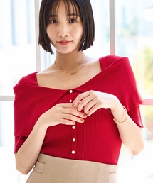 オフショル」に該当するトップス（レッド/赤色系）ファッション