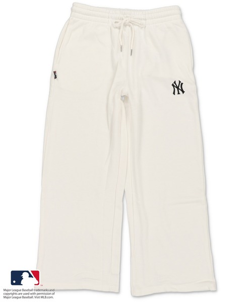 MLB(メジャーリーグベースボール)の「【MLB/メジャーリーグベースボール】裏毛ワイドパンツ / スウェットパンツ / ストレートタイプ /セットアップ対応(スウェットパンツ・レディース・ホワイト/オートミール/グレー/ブラック/ネイビー・ONESIZE)」の6枚目の写真