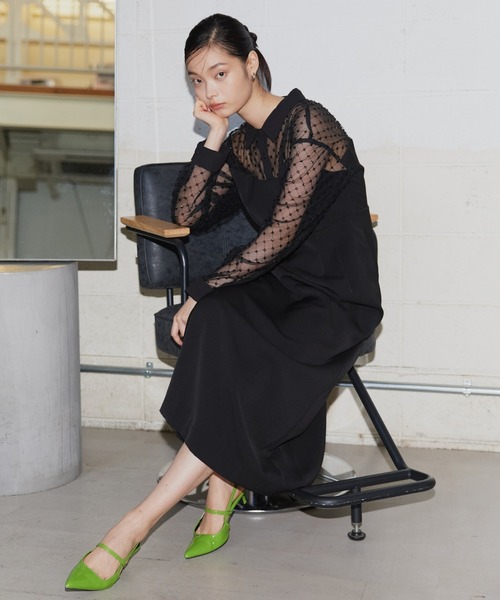 セール】クロスビーズシャツライクドレス / cross beads shirt like