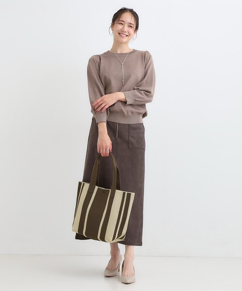 SHOO・LA・RUE（シューラルー）の「ニットトートバッグ（トートバッグ・レディース・ブラック系3/ダークブラウン系5/ブラック系2/ブラウン系その他4・00）」の12枚目の写真