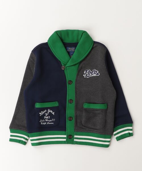 POLO RALPH LAUREN CHILDRENSWEAR(ポロ ラルフ ローレン チルドレンズウェア)の「ロゴ カラーブロック フリース カーディガン(カーディガン/ボレロ・キッズ・グレー系・4/7/3/6)」の4枚目の写真