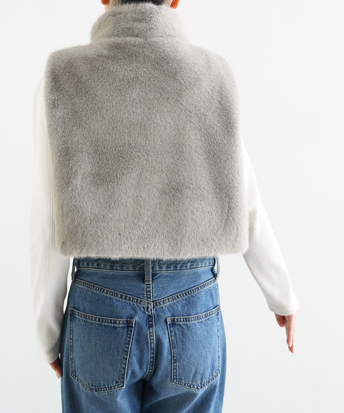 セール】ショート丈フォックスファーベスト（ベスト）｜andme