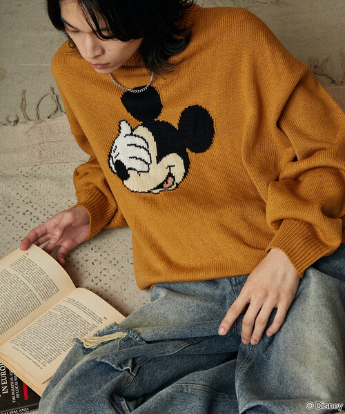 セール】PUBLUX/パブリュクス 別注 MICKEY MOUSE FACE KNIT/ミッキー
