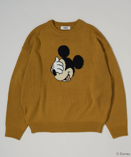 セール】PUBLUX/パブリュクス 別注 MICKEY MOUSE FACE KNIT/ミッキー