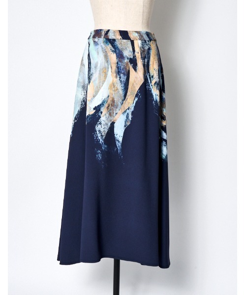 RUMCHE（ラムシェ）の「Wing Panel Print Skirt / ウィングパネルプリントスカート（スカート・レディース・ネイビー/ライトグレー・SMALL）」の14枚目の写真