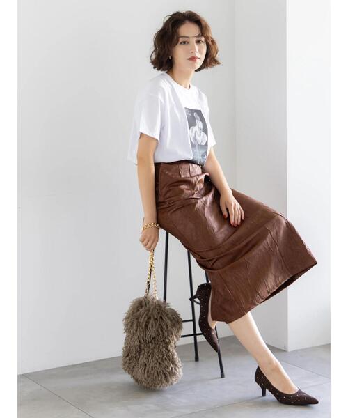 Te chichi(テチチ)の「マリリンモンローシネマフォトTシャツ(Tシャツ/カットソー・レディース・オフホワイト/チャコールグレー・F)」の4枚目の写真