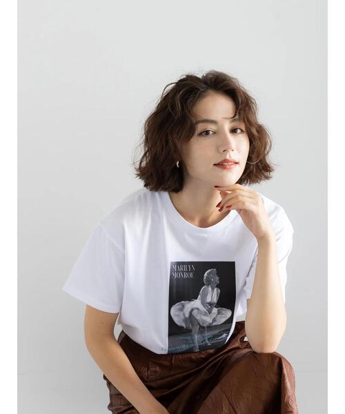 Te chichi(テチチ)の「マリリンモンローシネマフォトTシャツ(Tシャツ/カットソー・レディース・オフホワイト/チャコールグレー・F)」の10枚目の写真