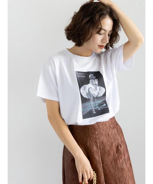 Te chichi(テチチ)の「マリリンモンローシネマフォトTシャツ(Tシャツ/カットソー・レディース・オフホワイト/チャコールグレー・F)」の12枚目の写真
