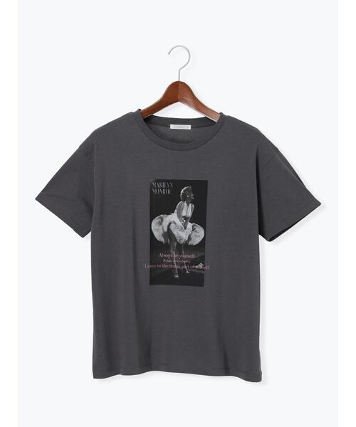 Te chichi(テチチ)の「マリリンモンローシネマフォトTシャツ(Tシャツ/カットソー・レディース・オフホワイト/チャコールグレー・F)」の21枚目の写真