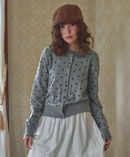 Unblend】ドット柄ジャガードニットカーディガン MONO-MART