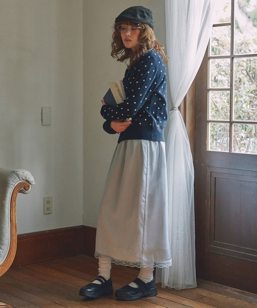 Unblend】ドット柄ジャガードニットカーディガン Unblend│MONO-MART