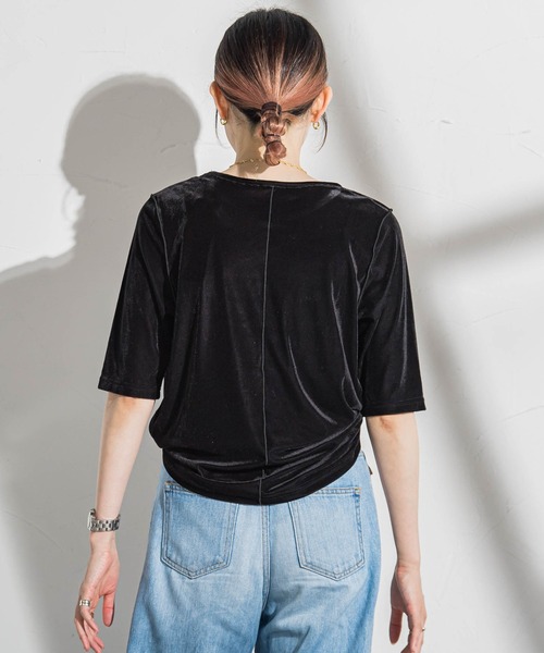 LAUTREAMONT(ロートレアモン)の「【WEB限定】シアーベロアカットソー(Tシャツ/カットソー・レディース・ブルー/ブラック/ブラウン/オフホワイト・9号)」の12枚目の写真