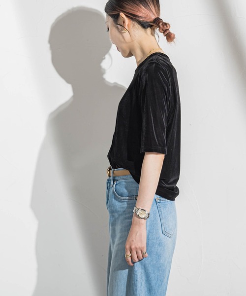 LAUTREAMONT(ロートレアモン)の「【WEB限定】シアーベロアカットソー(Tシャツ/カットソー・レディース・ブルー/ブラック/ブラウン/オフホワイト・9号)」の13枚目の写真