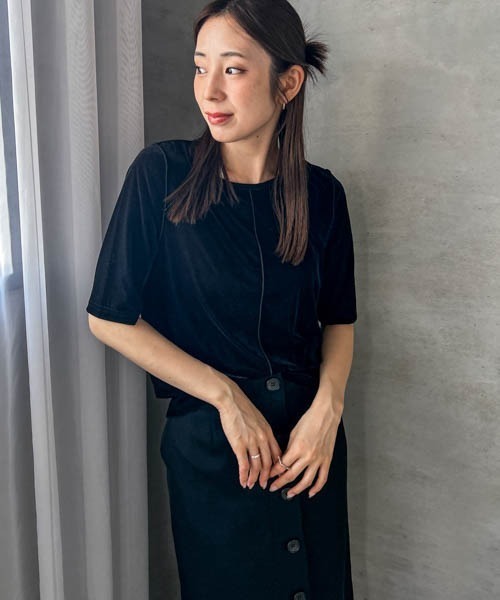 LAUTREAMONT(ロートレアモン)の「【WEB限定】シアーベロアカットソー(Tシャツ/カットソー・レディース・ブルー/ブラック/ブラウン/オフホワイト・9号)」の16枚目の写真