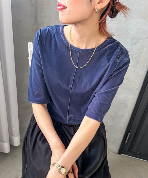 LAUTREAMONT(ロートレアモン)の「【WEB限定】シアーベロアカットソー(Tシャツ/カットソー・レディース・ブルー/ブラック/ブラウン/オフホワイト・9号)」の20枚目の写真