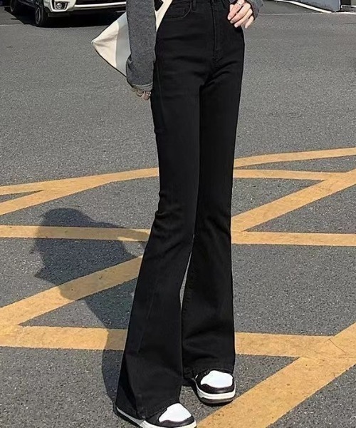 cammie(キャミー)の「ハイウエストフレアパンツ(その他パンツ・レディース・ブラック・L/M)」の6枚目の写真