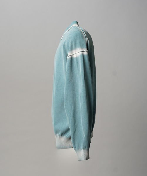 UNISEX》High Twist Pigment Bleach Prime-Over Long Sleeve Knit Polo