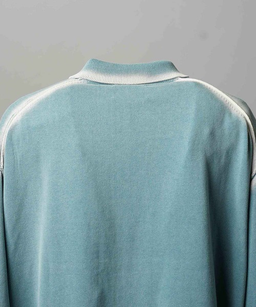 UNISEX》High Twist Pigment Bleach Prime-Over Long Sleeve Knit Polo
