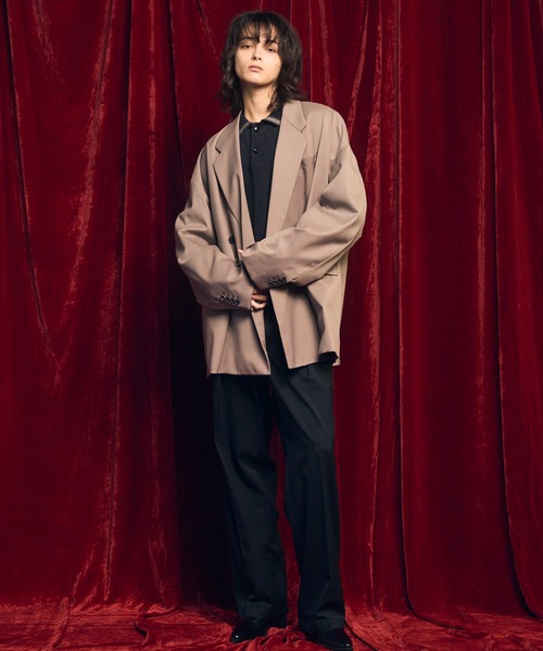 MAISON SPECIAL（メゾンスペシャル）の「《UNISEX》High Twist Pigment Bleach Prime-Over Long Sleeve Knit Polo Shirt/ハイツイストピグメントブリーチロングスリーブニットポロシャツ【MAISON SPECIAL/メゾンスペシャル】（ポロシャツ・メンズ・ピンク/サックスブルー/ブラック・2/1/0）」の21枚目の写真