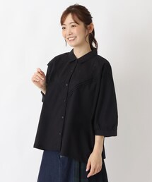 刺繍切替ブラウス