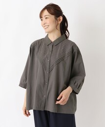 刺繍切替ブラウス