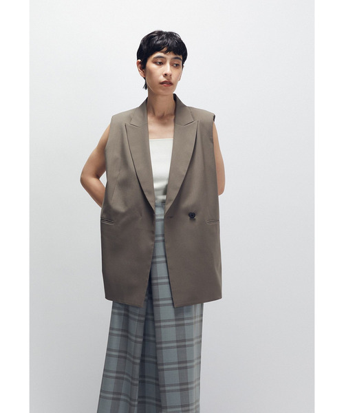 1er Arrondissement(プルミエアロンディスモン)の「TWトロピカルテーラードジレ(その他アウター・レディース・モカ/ブラック系その他3・36/38)」の2枚目の写真